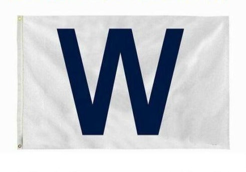 Win "W" flag White and Blue for Chicago Cubs Fans Fly The W Wrigley 3x5