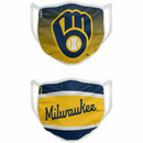 Milwaukee Brewers MLB FOCO Face Masks Covering 2-Pack Adult New