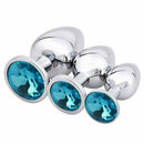 Diamond Stainless Steel Jeweled Anal Butt Plug Multi-Color Buttplug Set