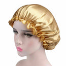 Women Satin Night Sleep Cap Hair Bonnet Hat Silk Head Cover Wide Elastic Band