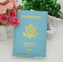 LEATHER PASSPORT HOLDER COVER WALLET TRAVEL CASE EMBLEM GOLD NEW USA