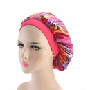 Women Satin Night Sleep Cap Hair Bonnet Hat Silk Head Cover Wide Elastic Band