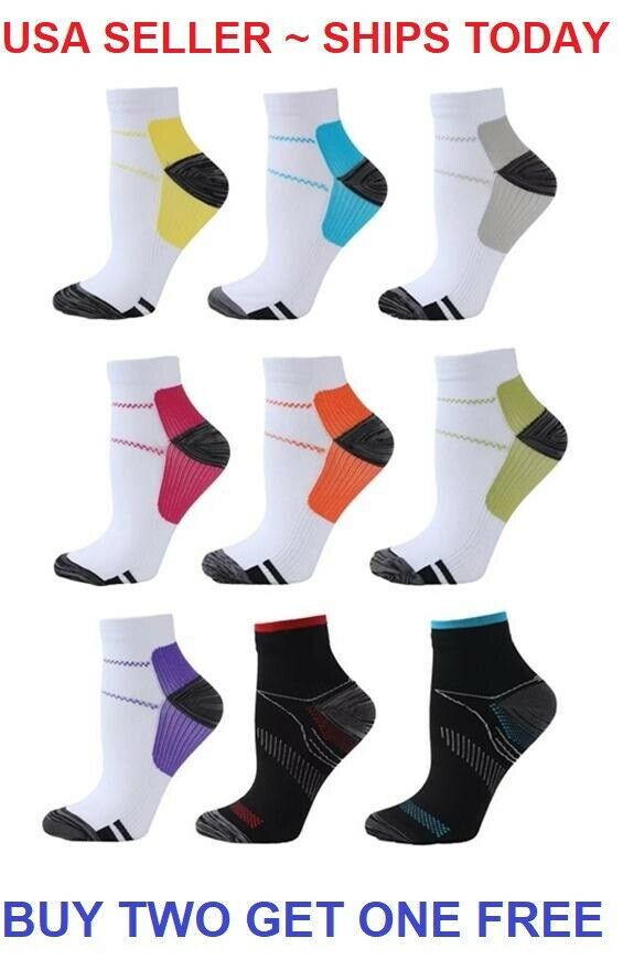 Foot Pain Relief Compression Socks Ankle Support Sleeves Brace Plantar Fasciitis