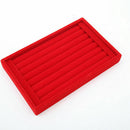 Velvet Jewelry Ring Display Organizer Tray Holder Box Earring Storage Case