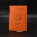 LEATHER PASSPORT HOLDER COVER WALLET TRAVEL CASE EMBLEM GOLD NEW USA