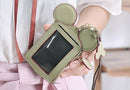 MOUSE SHAPE NAME ID CARD HOLDER BADGE WALLET PURSE NECK LANYARD