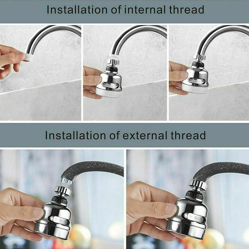 360 Degree Rotating Faucet Movable Kitchen Tap Head Water Saving Nozzle Sprayer