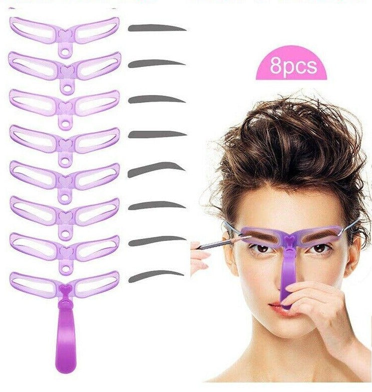 8 Styles Eyebrow Shaping Stencils Grooming Shaper Reusable Template  Makeup Tool