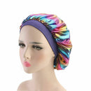 Women Satin Night Sleep Cap Hair Bonnet Hat Silk Head Cover Wide Elastic Band