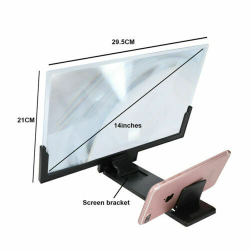 14" Inch Phone Screen Magnifier 3D Video Mobile Phone Amplifier Stand Bracket