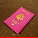 LEATHER PASSPORT HOLDER COVER WALLET TRAVEL CASE EMBLEM GOLD NEW USA