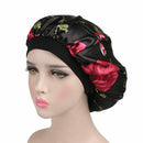 Women Satin Night Sleep Cap Hair Bonnet Hat Silk Head Cover Wide Elastic Band