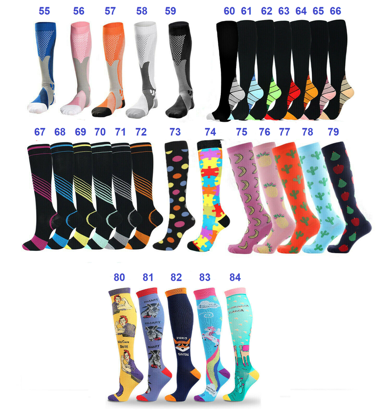 Compression Socks Stockings Knee High Womens Mens Medical 20-30 mmHG S/M - X/XL