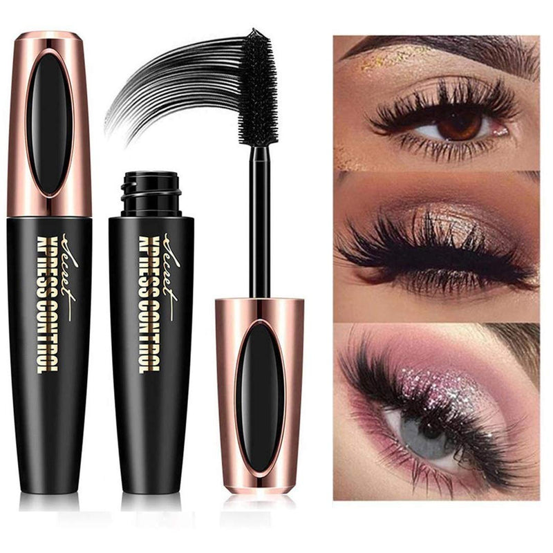 Secret Xpress Control 4D Silk Fiber Lash Mascara, Lengthening and Thick, Long Lasting, Waterproof & Smudge-Proof, All Day Exquisitely Full, Long, Thick, Smudge-Proof Eyelashes